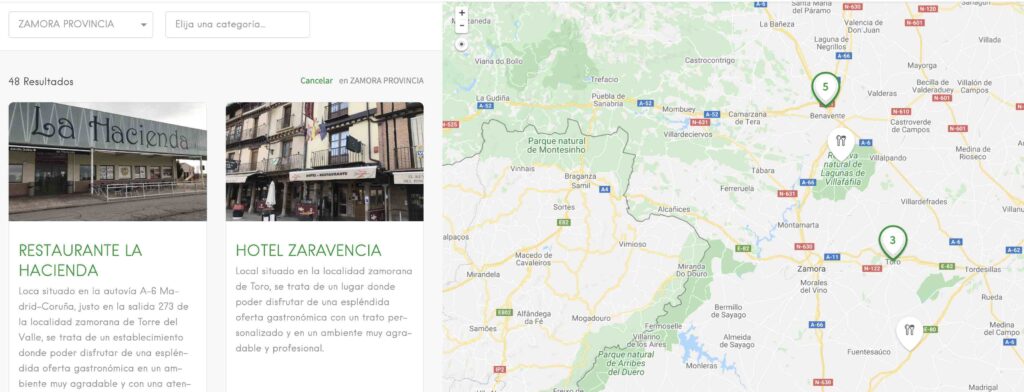 restaurantes Zamora provincia